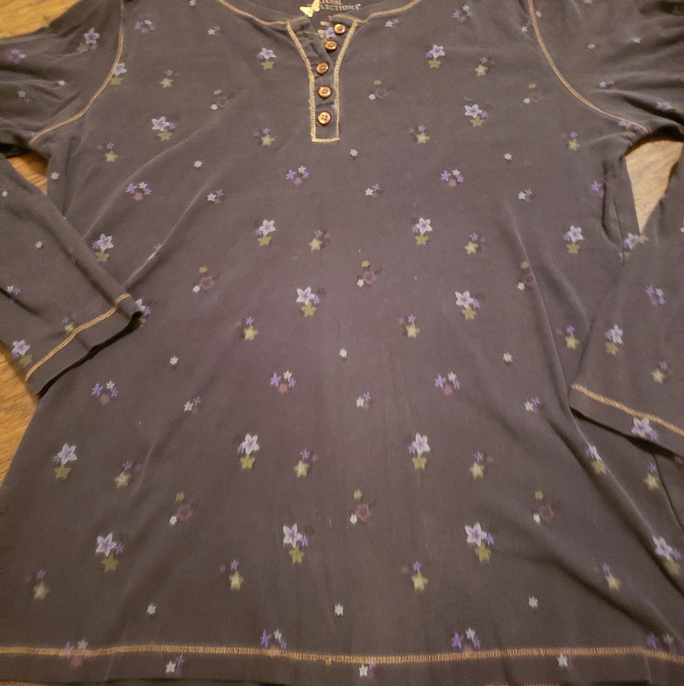 Flower Henley, Plus Size